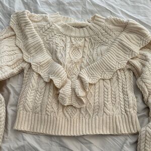 Saltwater LUXE Ivory Cable Knit Sweater